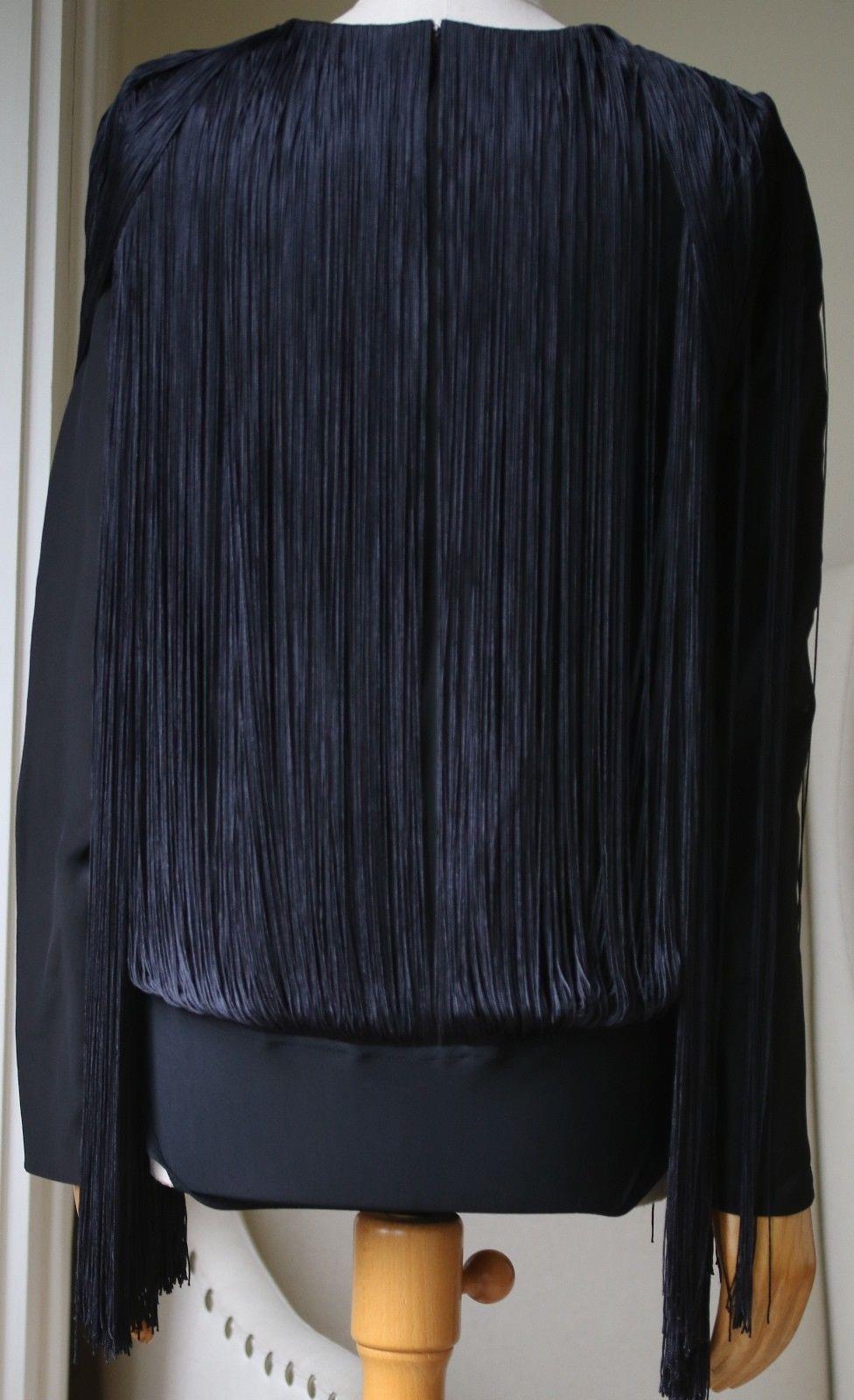NINA RICCI FRINGE STRETCH JERSEY BODYSUIT FR 38 UK 10