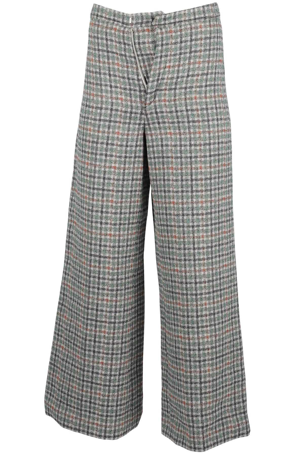 ISABEL MARANT GREEN COTTON WIDE LEG PANTS FR 36 UK 8