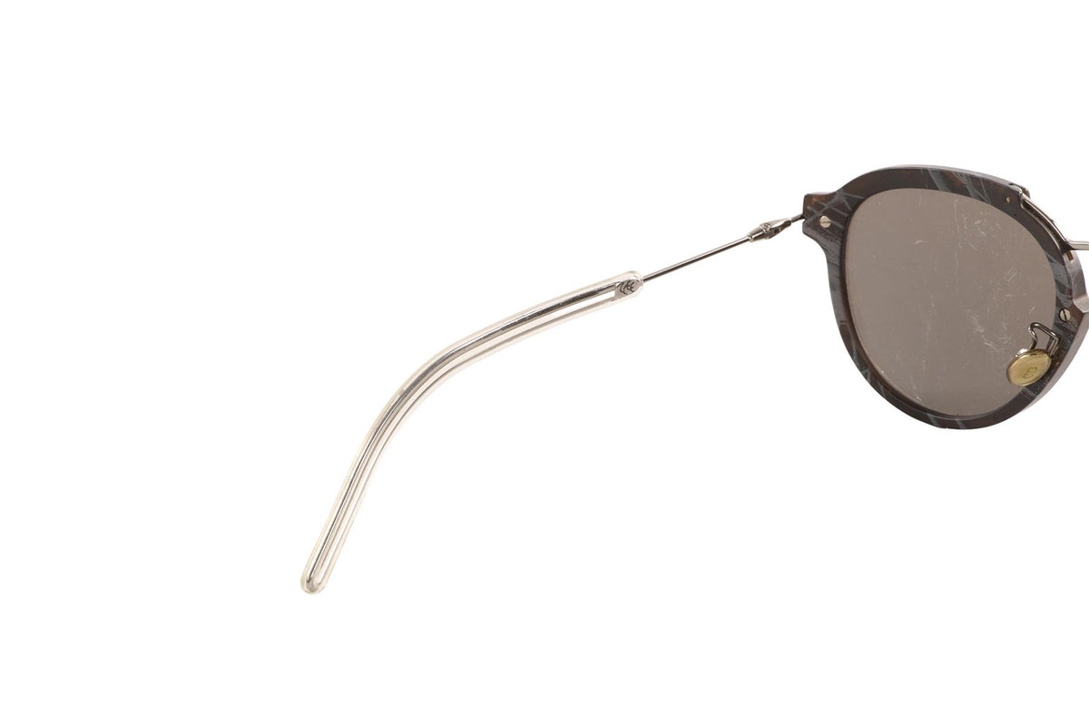 CHRISTIAN DIOR GREY ROUND FRAME ACETATE SUNGLASSES