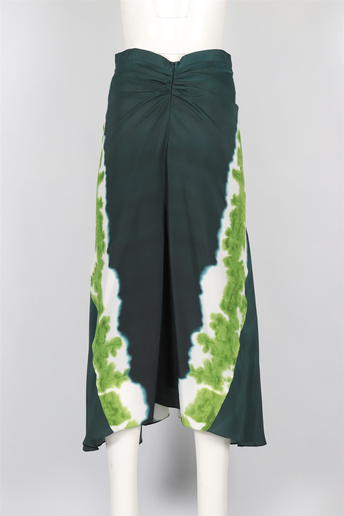 ALTUZARRA GREEN SILK MIDI SKIRT IT 42 UK 10