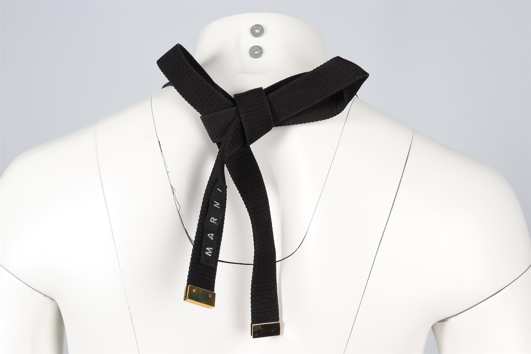 MARNI BLACK ACETATE AND RIBBON NECKLACE