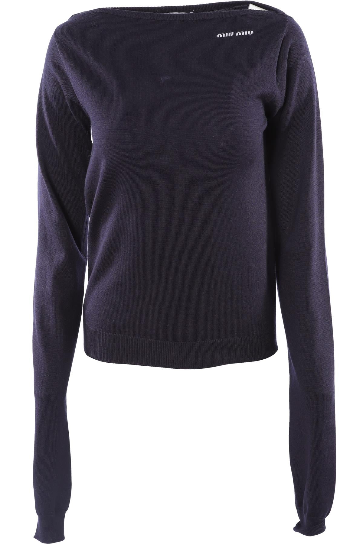 MIU MIU NAVY WOOL SWEATER IT 42 UK 10