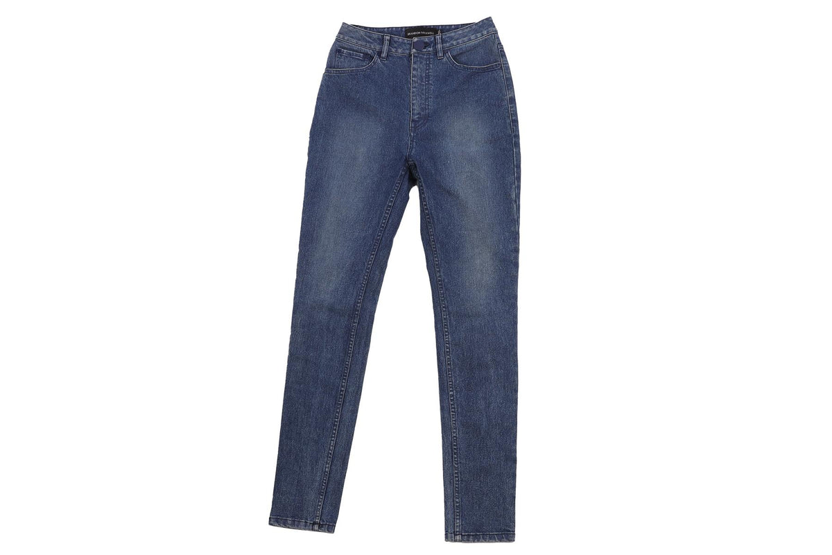 BRANDON MAXWELL BLUE HIGH RISE SKINNY JEANS W25 UK 6-8