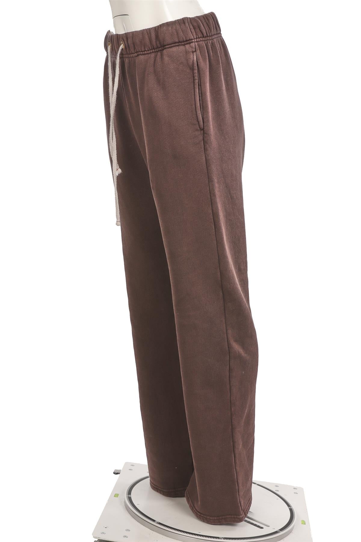 LES TIEN BROWN COTTON TRACK PANTS MEDIUM