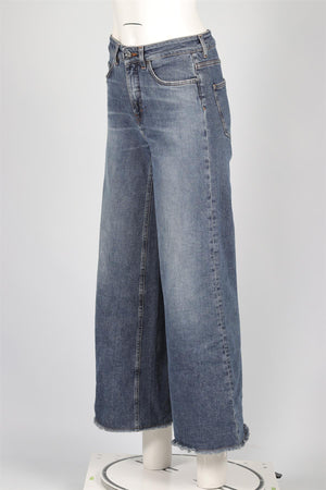 ME+EM BLUE HIGH RISE WIDE LEG JEANS W26 UK 8