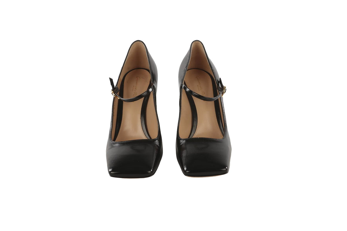 GIANVITO ROSSI BLACK LEATHER PUMPS EU 39 UK 6
