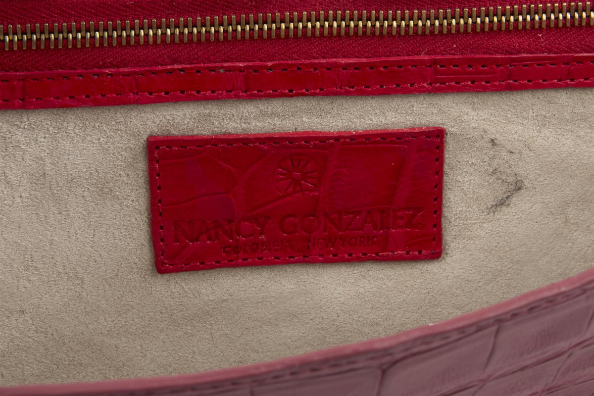 NANCY GONZALEZ RED CROCODILE CLUTCH