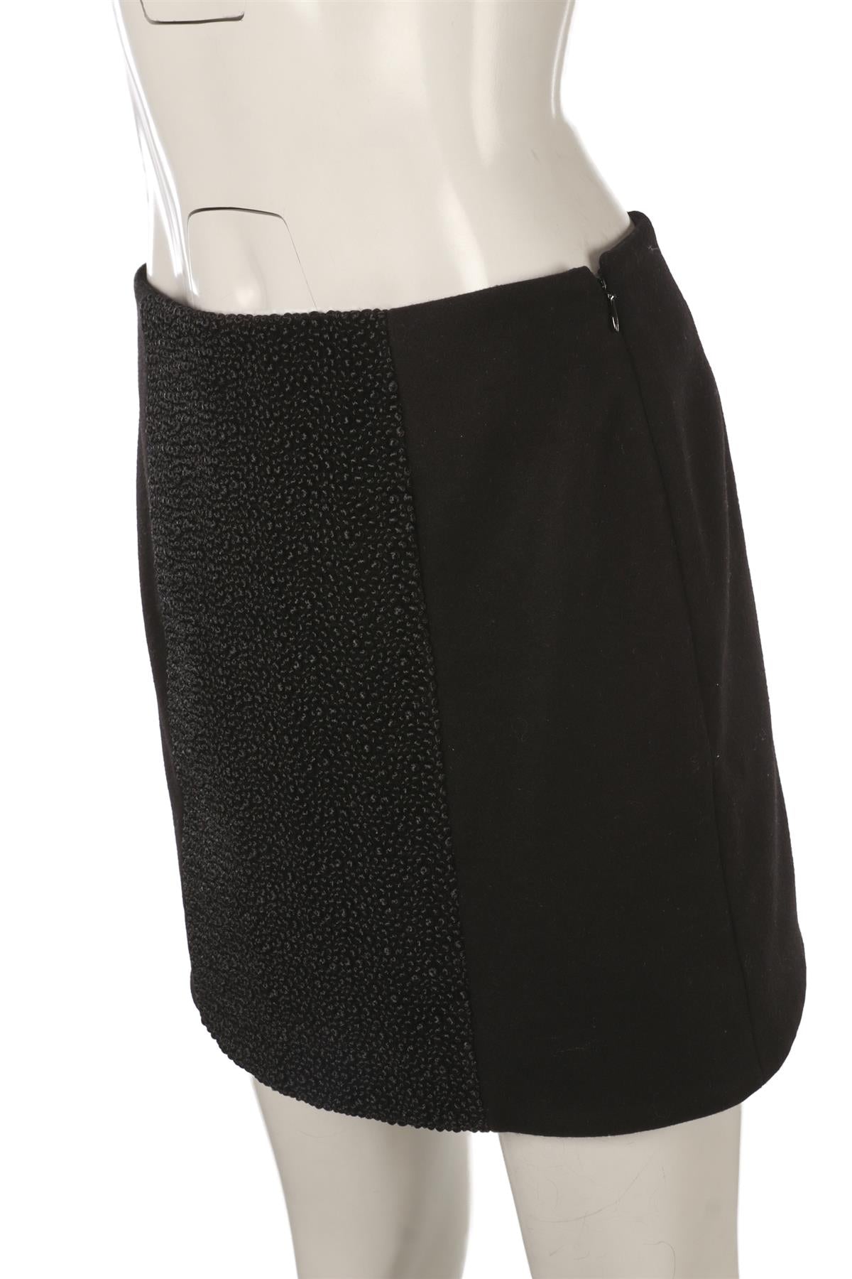 BALENCIAGA BLACK WOOL MINI SKIRT IT 40 UK 8