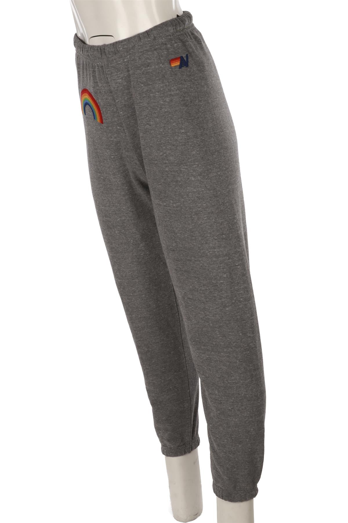 AVIATOR NATION GREY COTTON TRACK PANTS XSMALL
