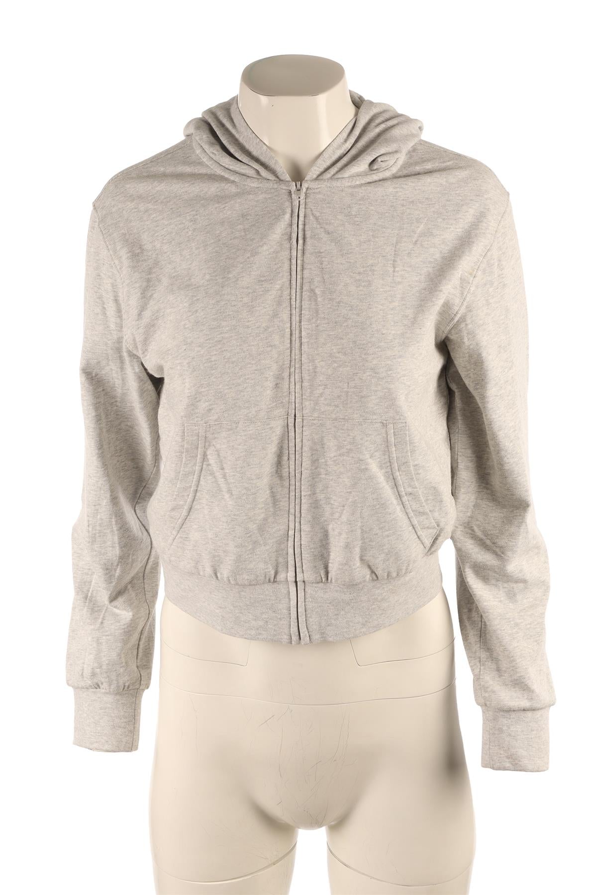 SKIMS GREY COTTON HOODIE MEDIUM