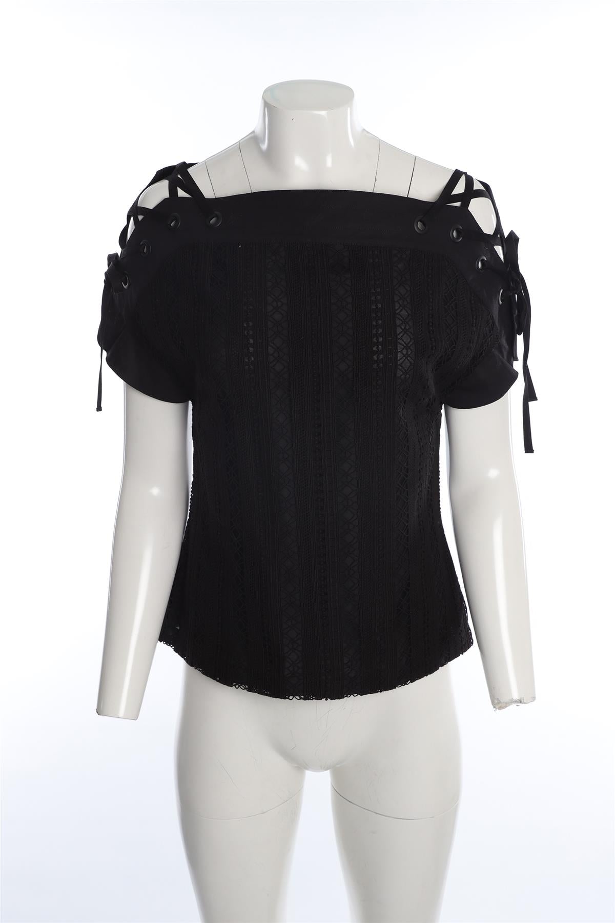 THAKOON BLACK COTTON TOP US 2 UK 6
