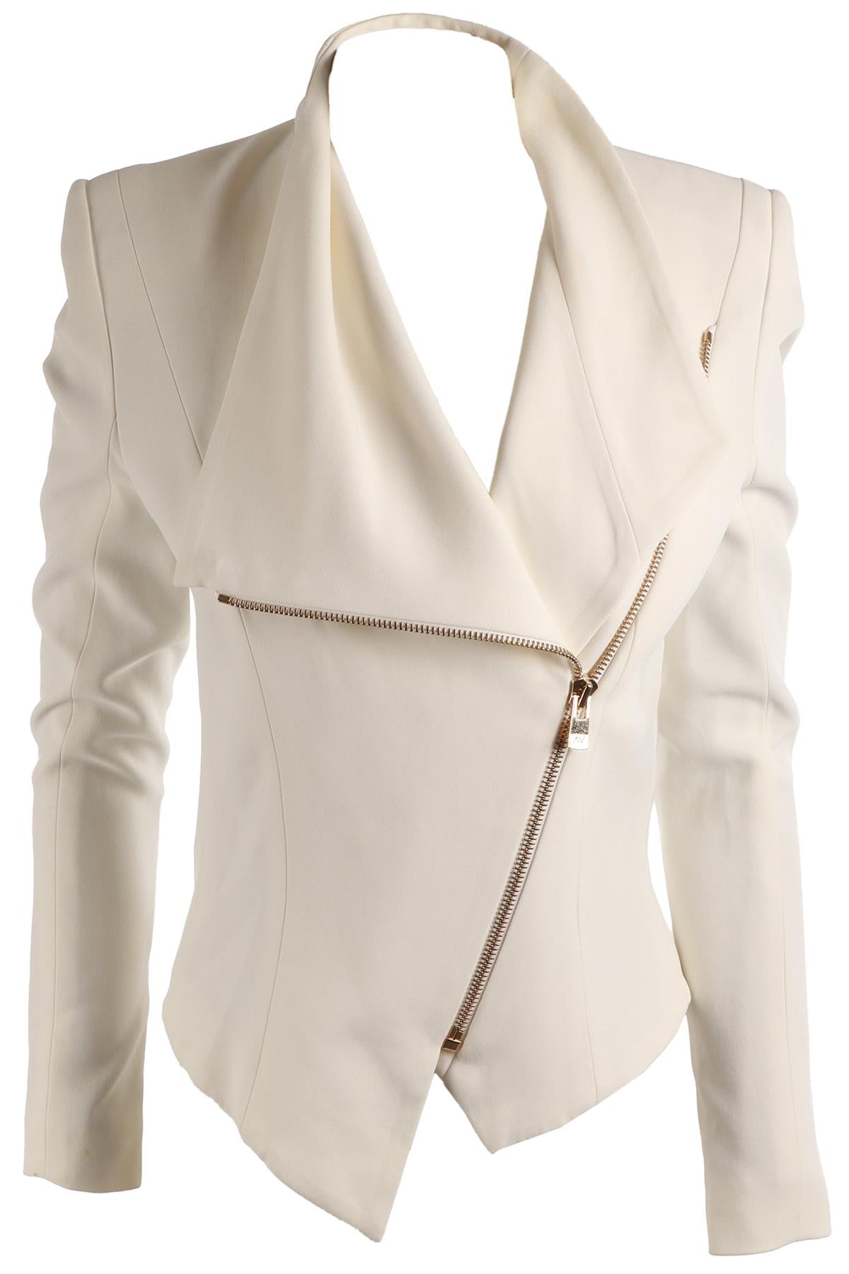 ALEXANDRE VAUTHIER IVORY CREPE JACKET FR 40 UK 12