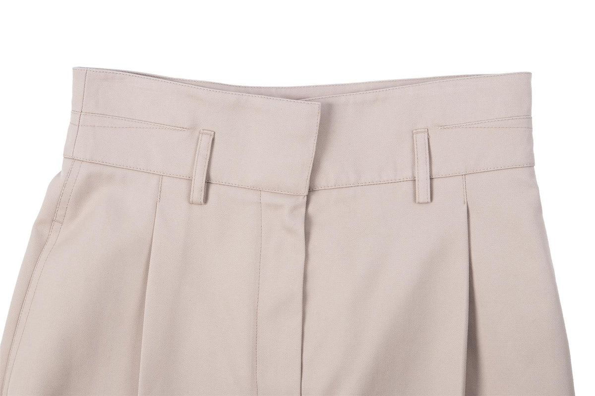ALAÏA BEIGE COTTON STRAIGHT LEG PANTS FR 40 UK 12