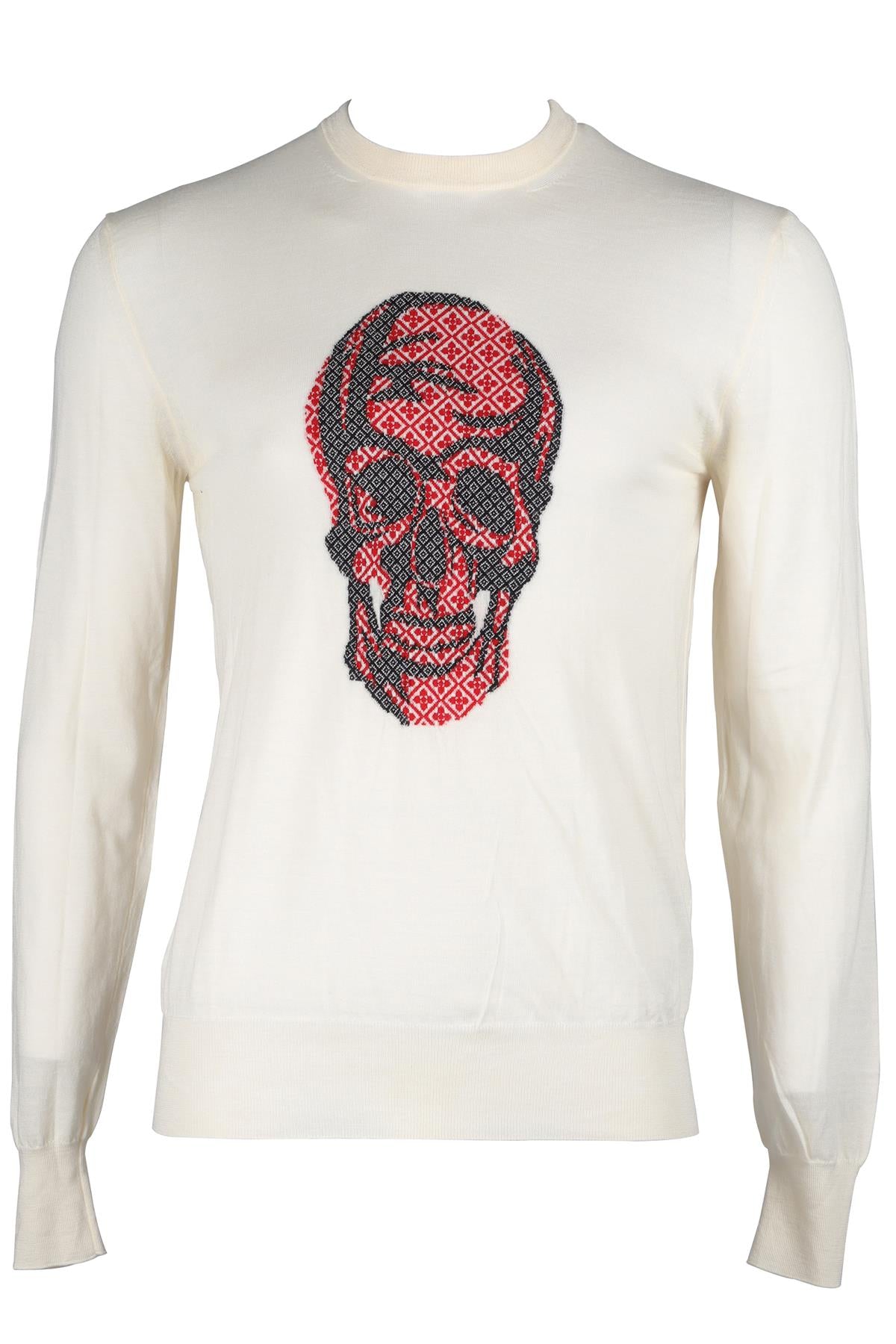 ALEXANDER MCQUEEN CREAM MEN'S WOOL SWEATER SMALL