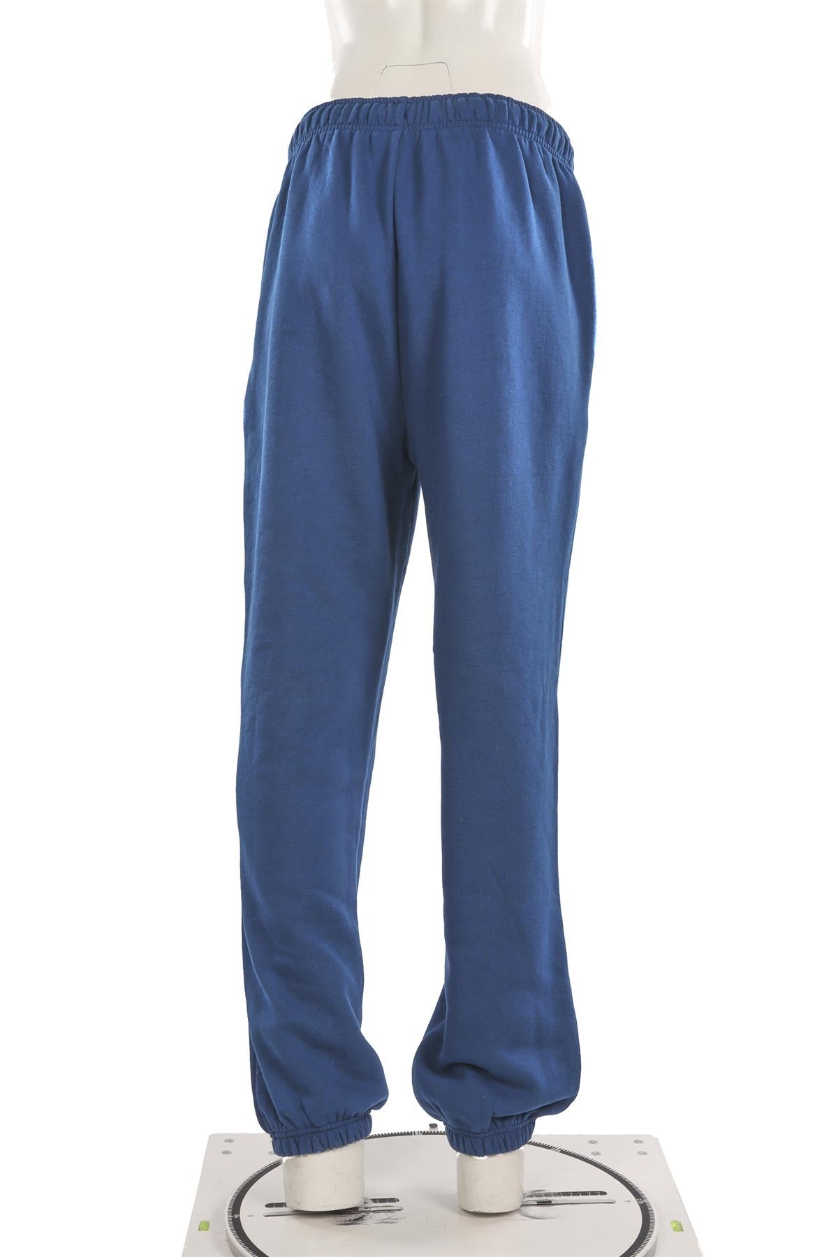ALO YOGA BLUE COTTON TRACK PANTS MEDIUM