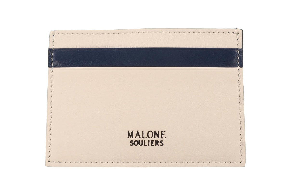 MALONE SOULIERS BLUE LEATHER CARD HOLDER