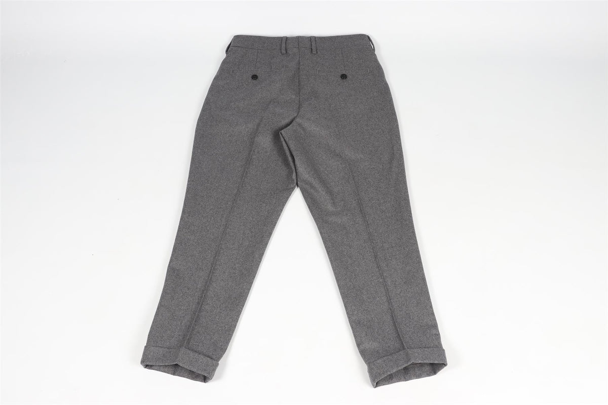 AMI PARIS GREY MEN'S WOOL STRAIGHT LEG PANTS FR 38 UK/US WAIST 30