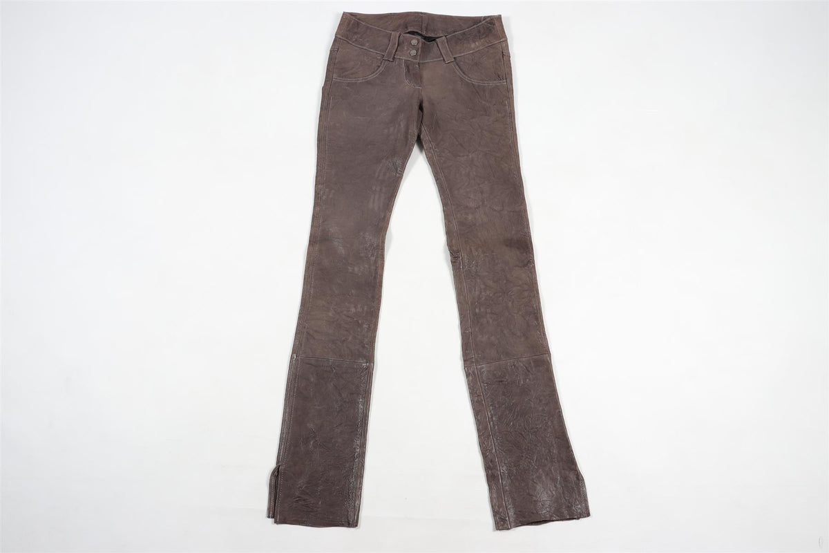 THOMAS WYLDE GREY LEATHER SKINNY PANTS UK 8