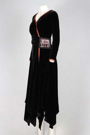 PETER PILOTTO BLACK VELVET MAXI DRESS UK 8