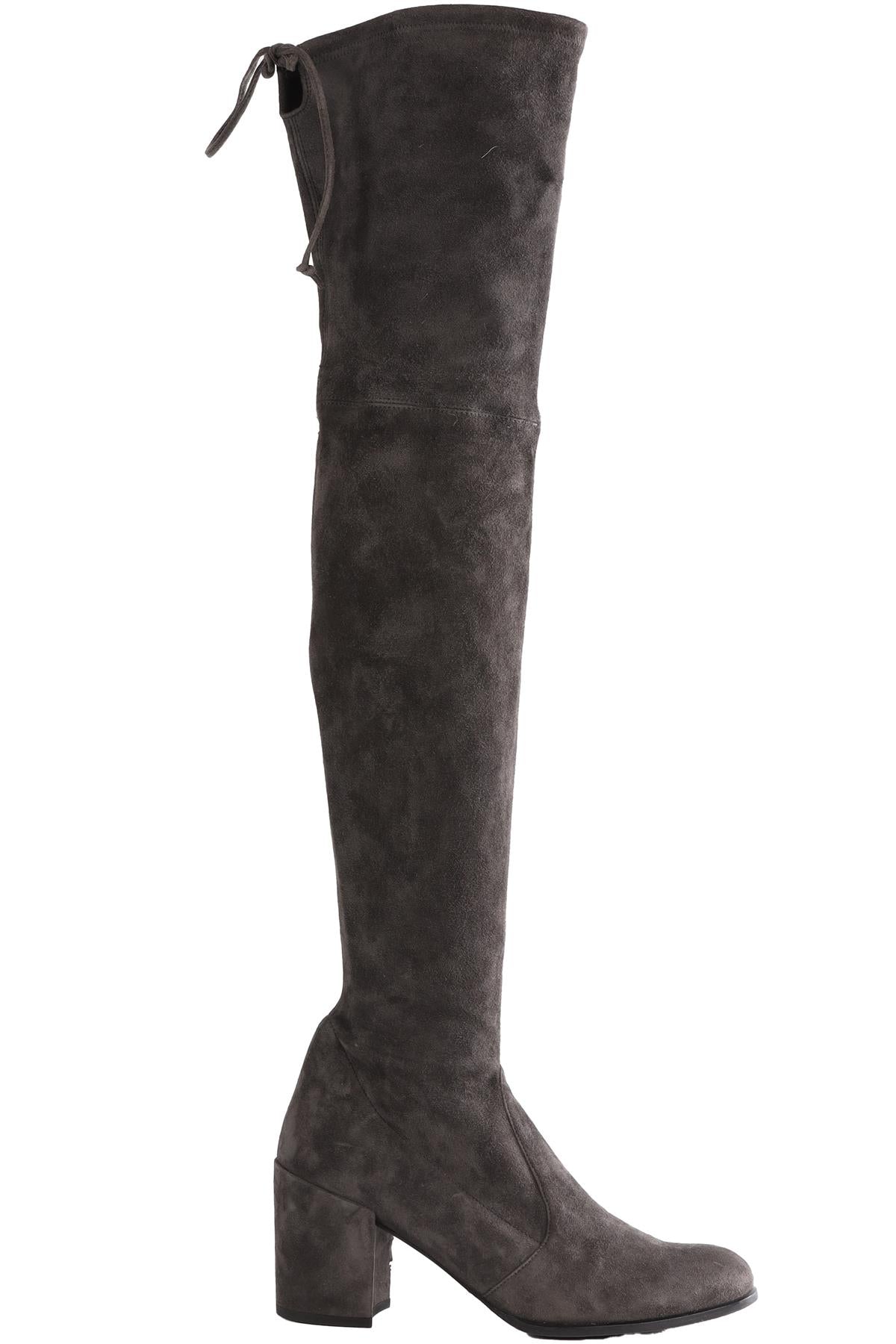 STUART WEITZMAN GREY TIELAND SUEDE OVER THE KNEE BOOTS US 8.5 UK 5.5 EU 38.5