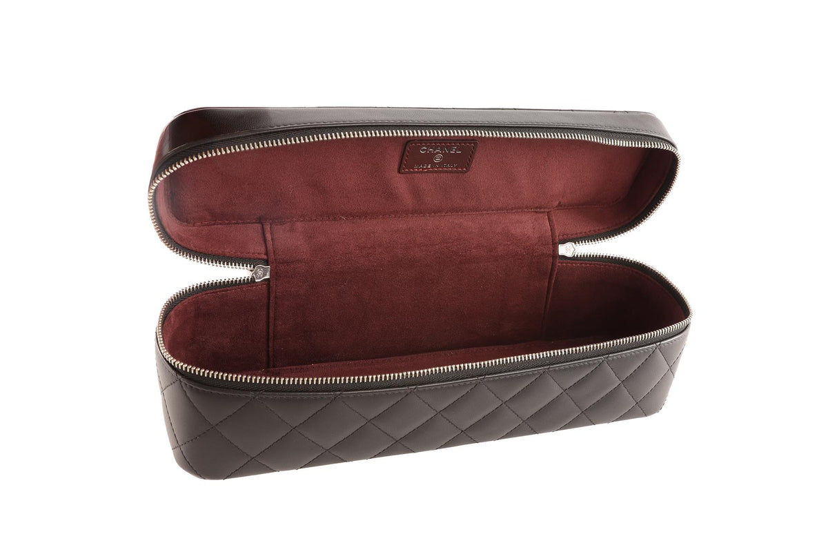 CHANEL BLACK 2016 CC QUILTED LEATHER WATCH CASE