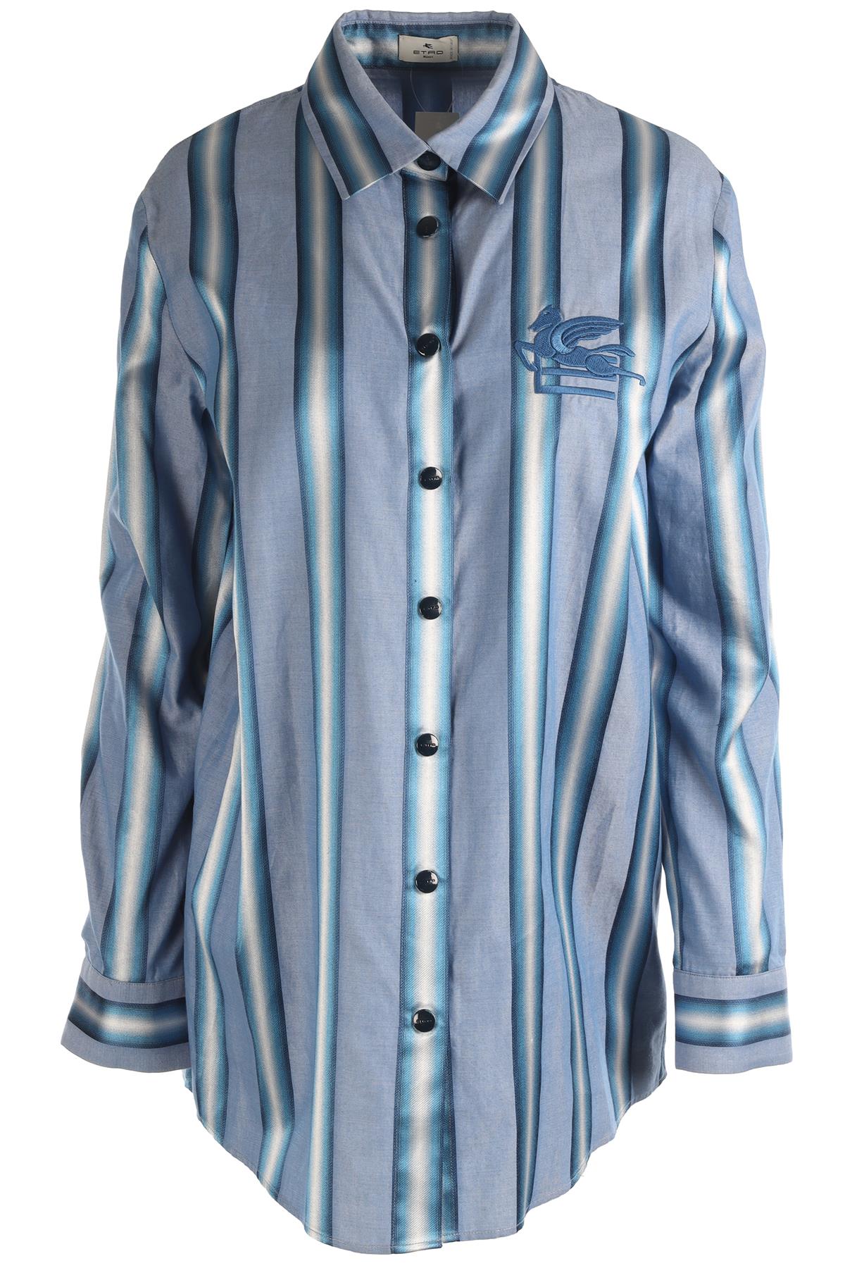 ETRO BLUE COTTON SHIRT IT 42 UK 10