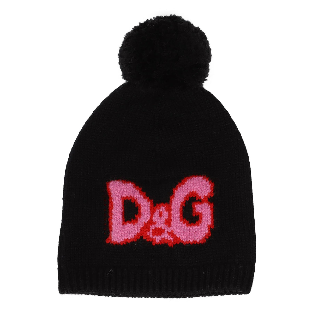 DOLCE & GABBANA BLACK KIDS GIRLS WOOL BEANIE MEDIUM