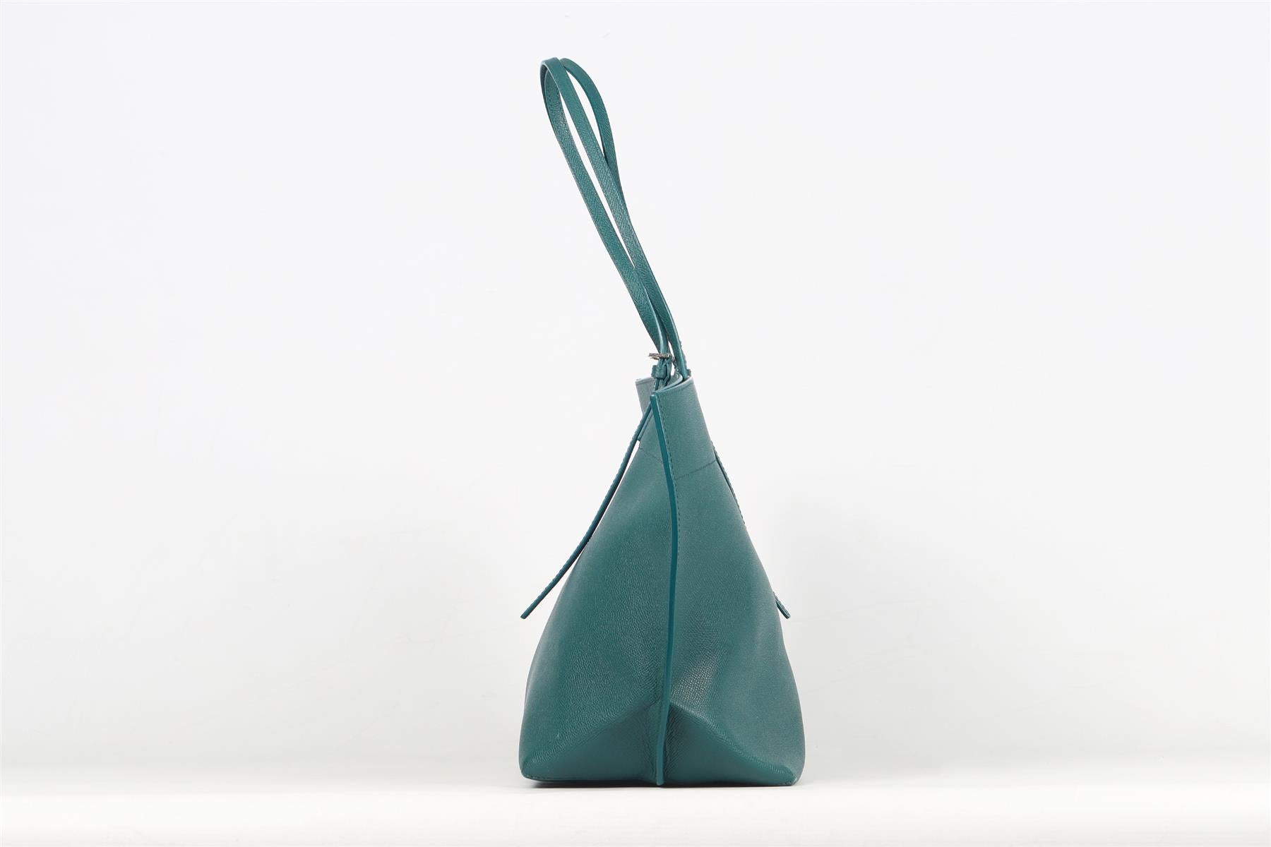 GIANFRANCO LOTTI GREEN LEATHER TOTE BAG