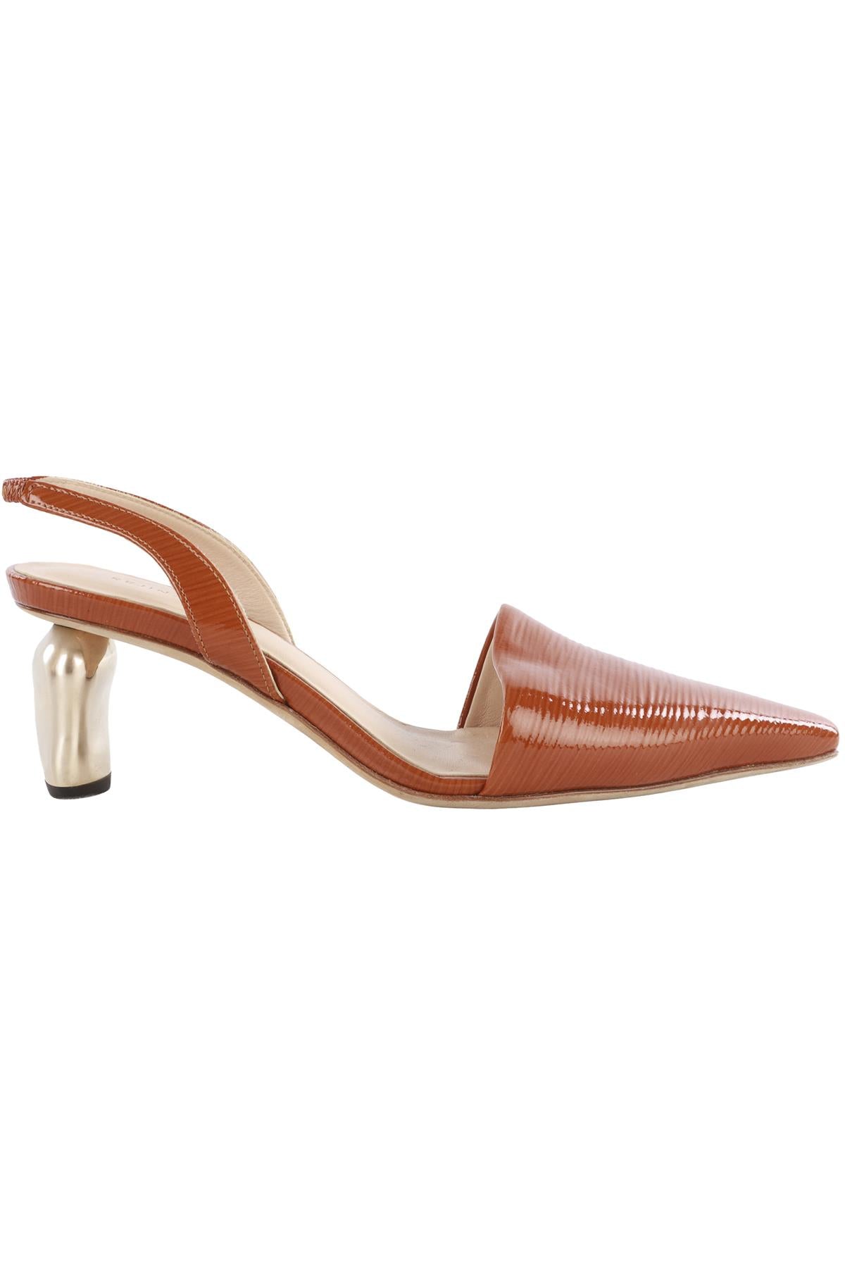 REJINA PYO TAN PATENT LEATHER PUMPS EU 38 UK 5 US 8