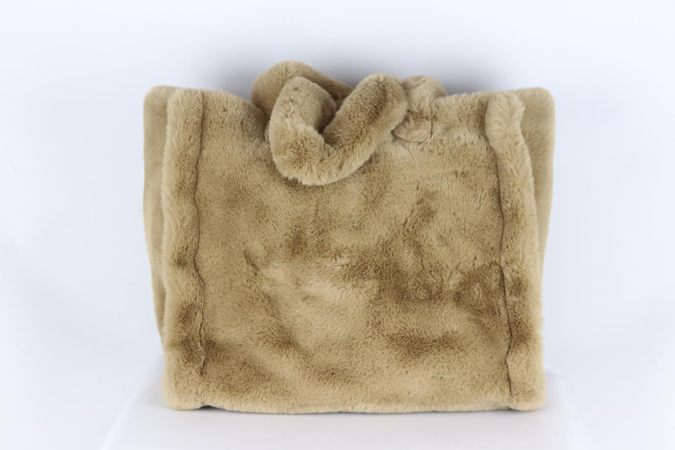 STAND STUDIO LARGE FAUX FUR TOTE BAG