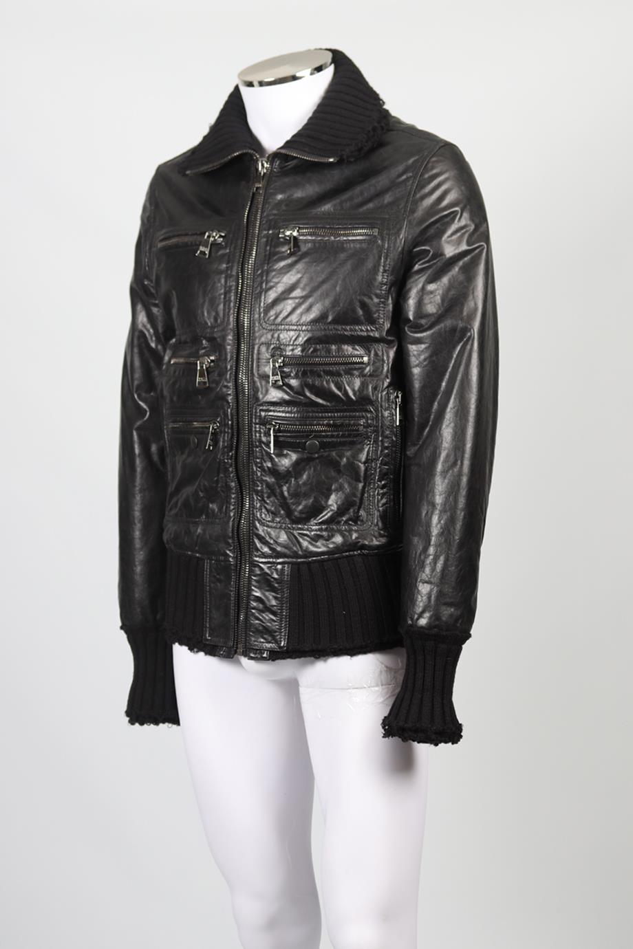 DOLCE & GABBANA MEN'S LEATHER JACKET IT 50 UK/US 40 FR 50
