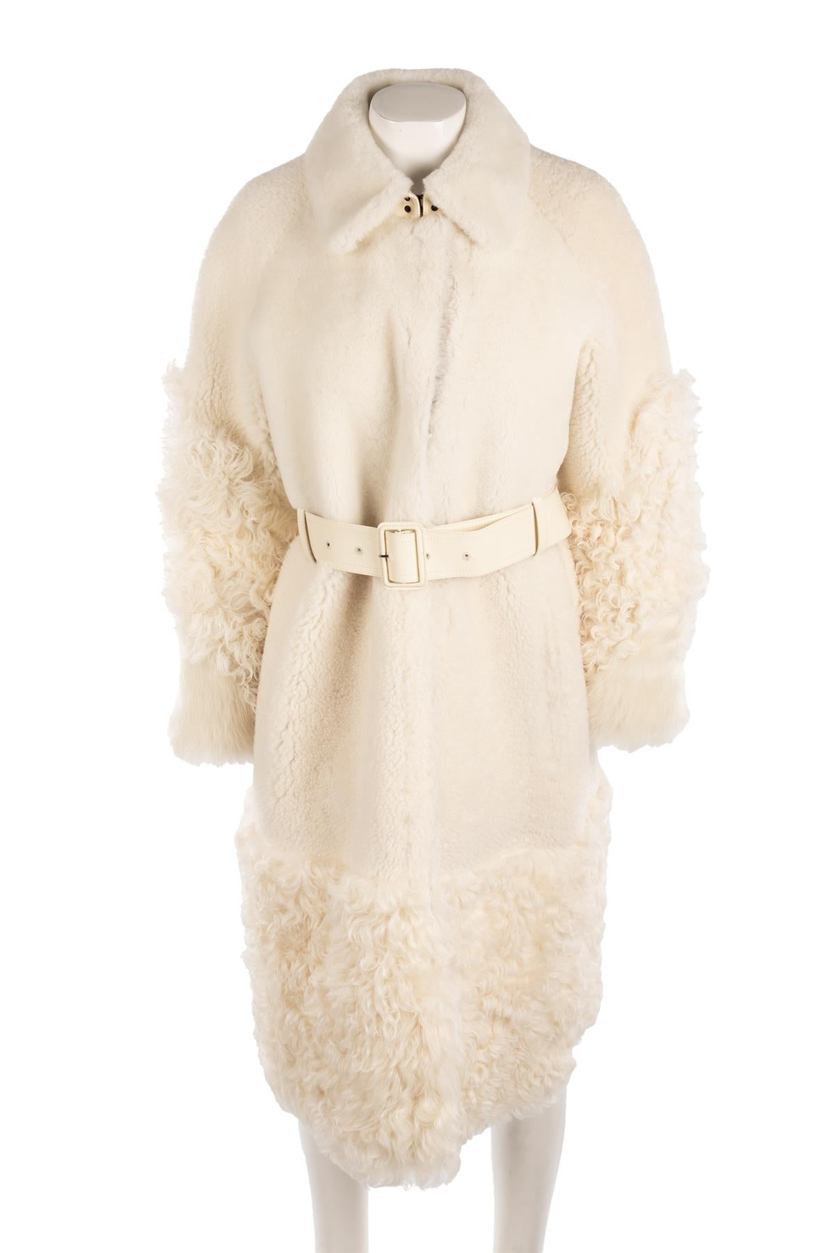 CHRISTIAN DIOR WHITE SHEARLING COAT FR 42 UK 14
