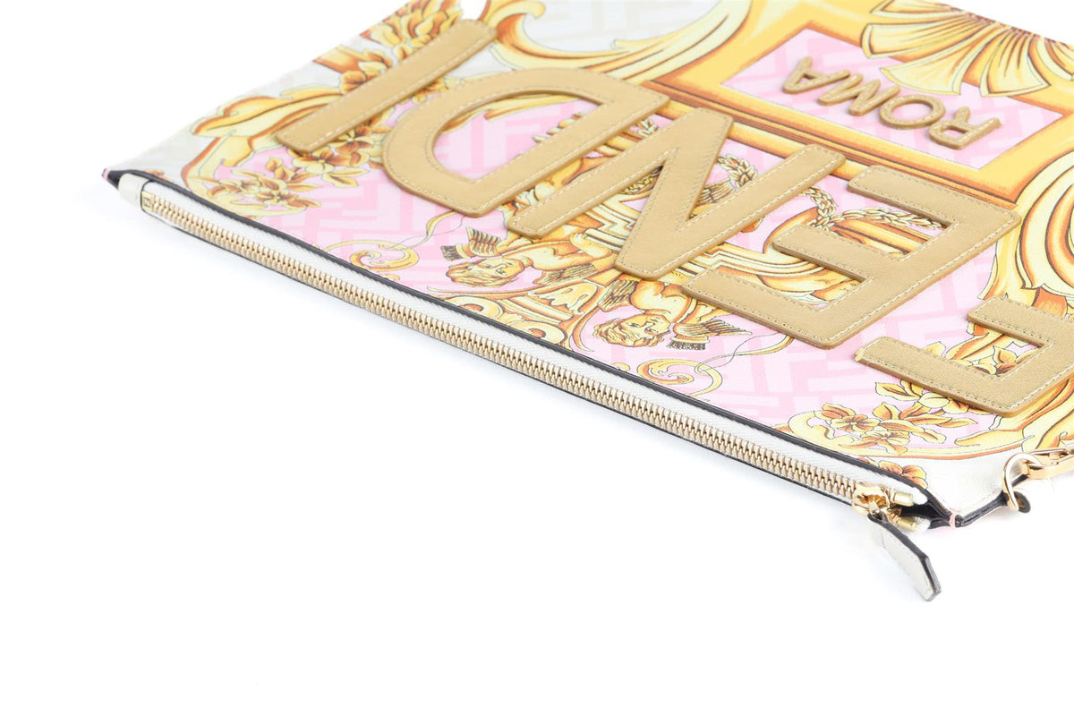 FENDACE PINK FF LEATHER CLUTCH