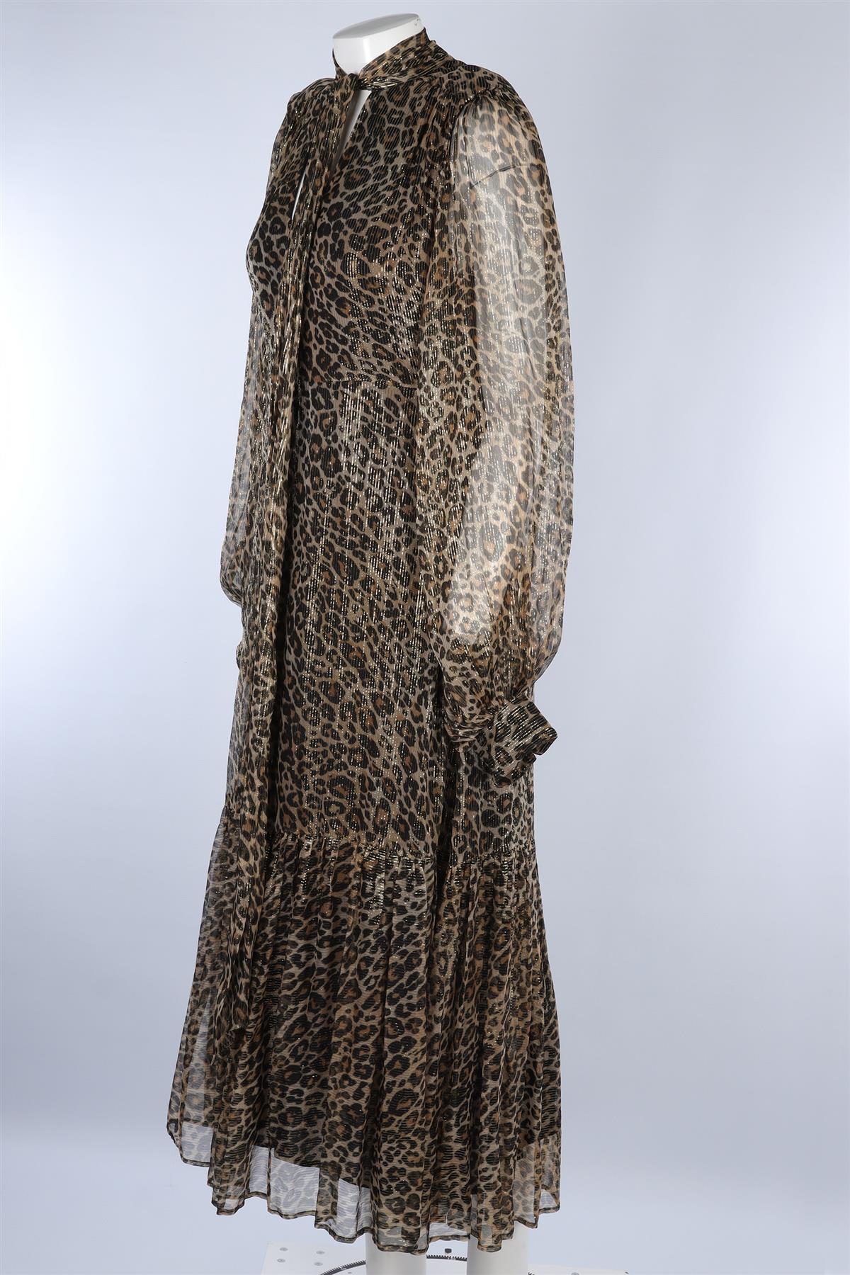 QUEENS OF ARCHIVE BROWN CREPE MAXI DRESS LARGE