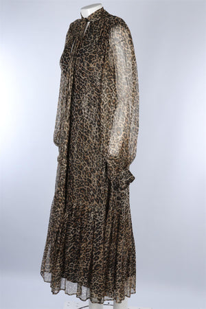 QUEENS OF ARCHIVE BROWN CREPE MAXI DRESS LARGE