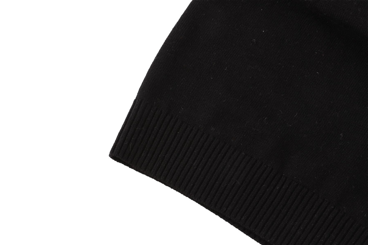RICK OWENS BLACK COTTON BEANIE