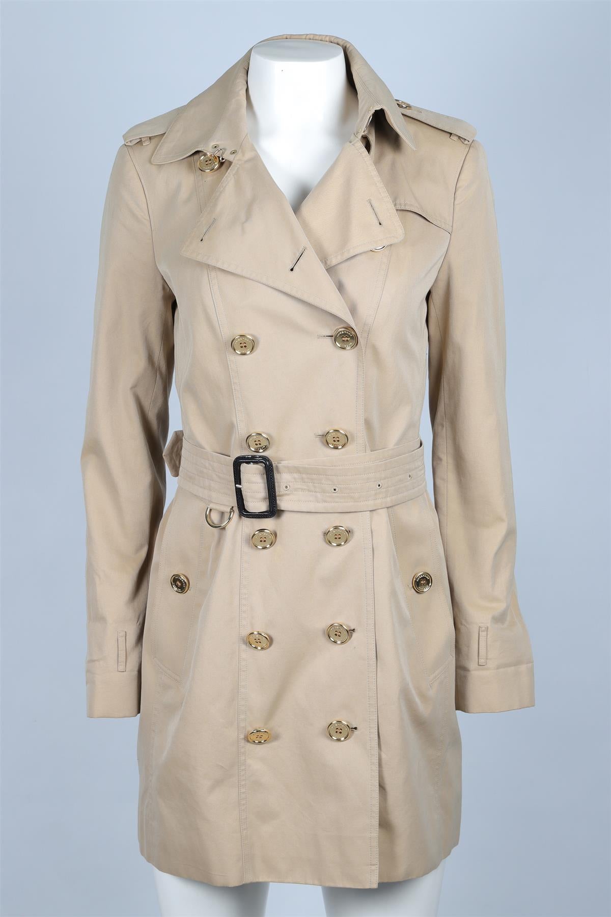 BURBERRY BEIGE COTTON TRENCH COAT UK 10