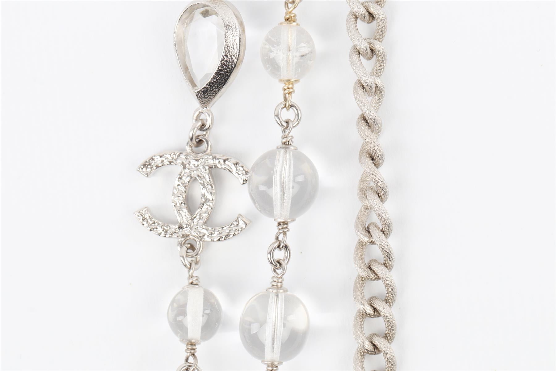CHANEL SILVER 2015 CC CHAIN NECKLACE