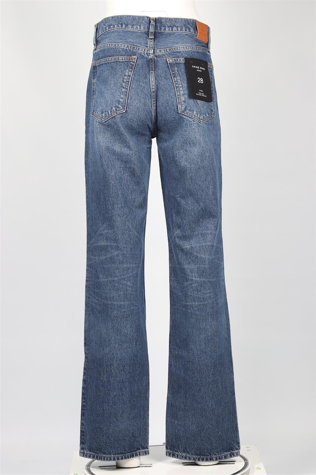 ANINE BING BLUE HIGH RISE STRAIGHT LEG JEANS W28 UK 10