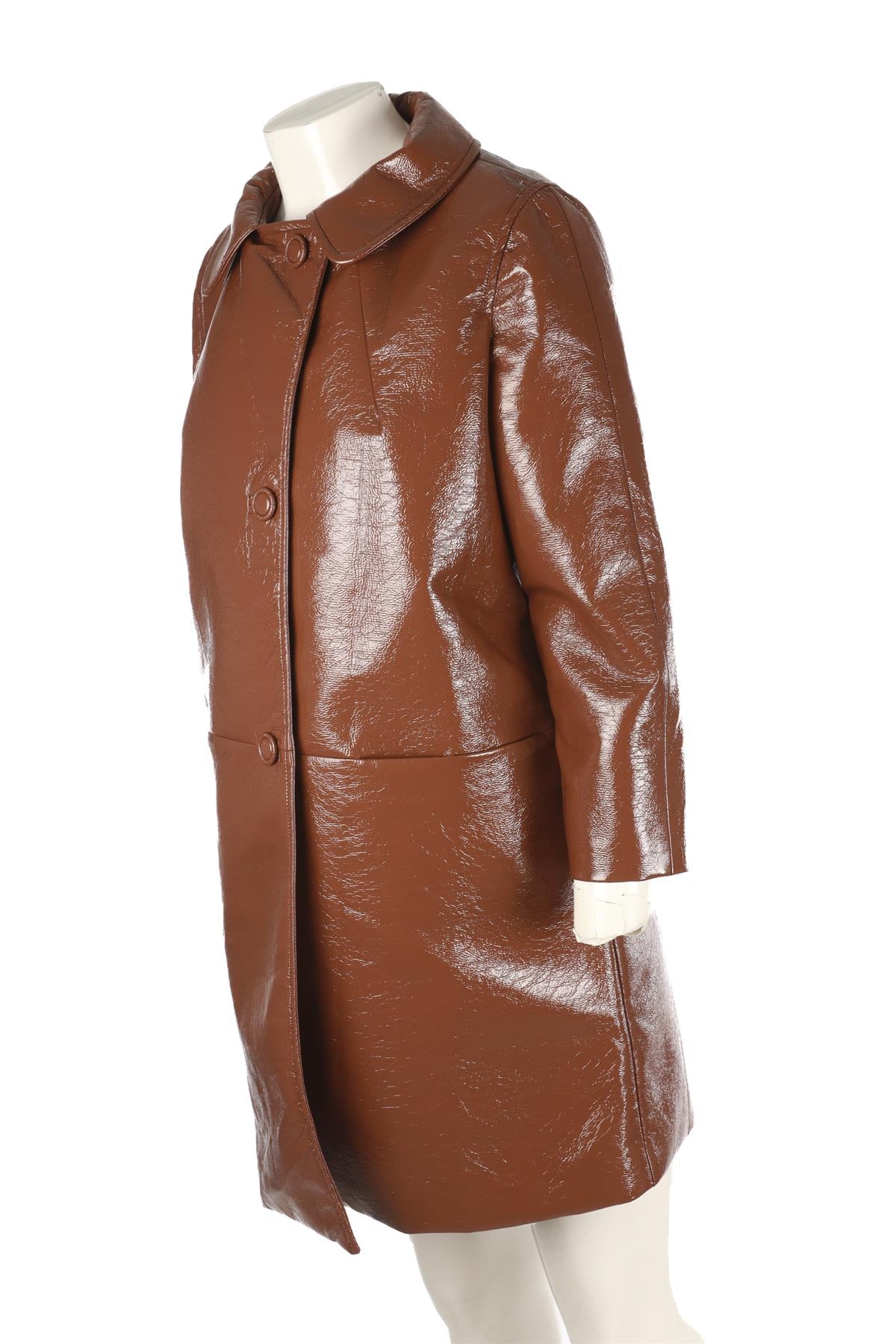 LA VESTE BROWN VINYL COAT SMALL
