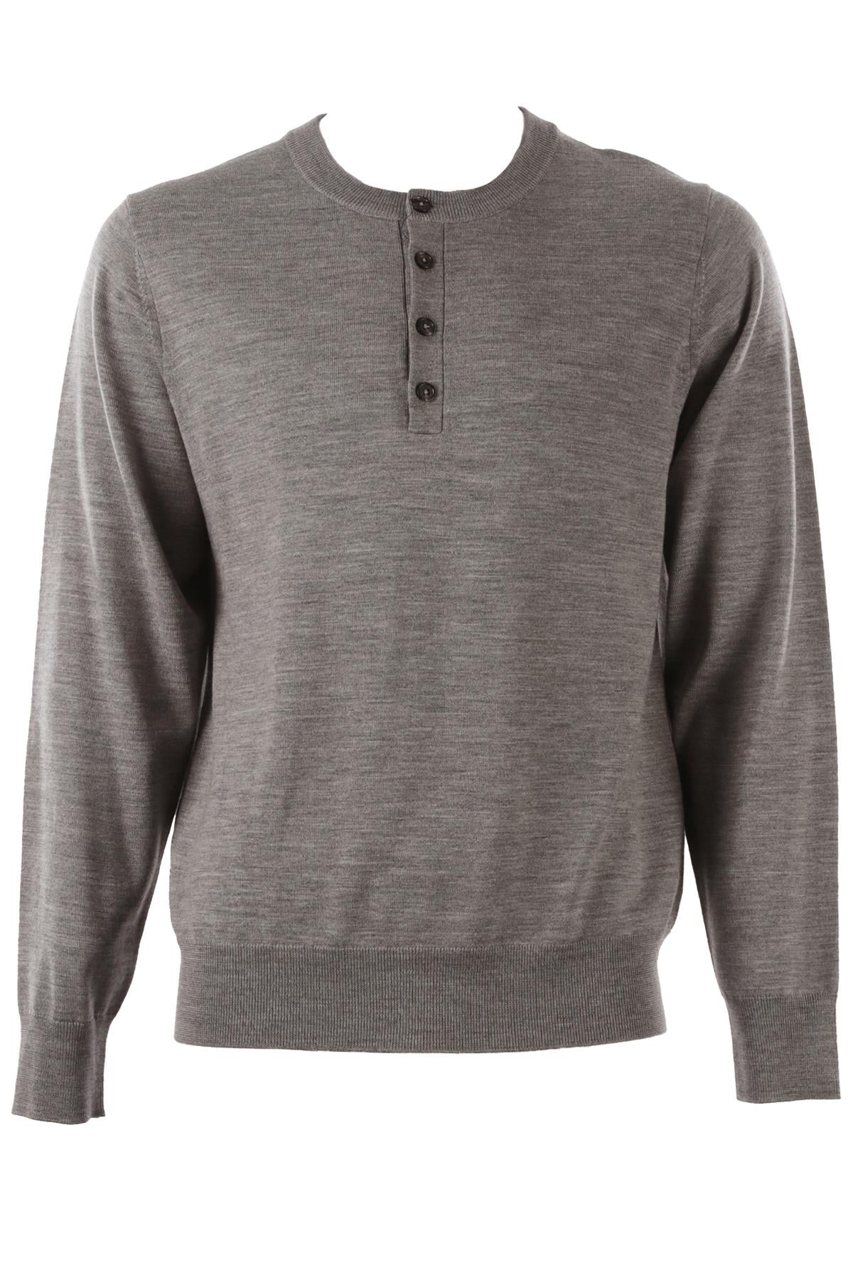 GREY MEN'S WOOL SWEATER
