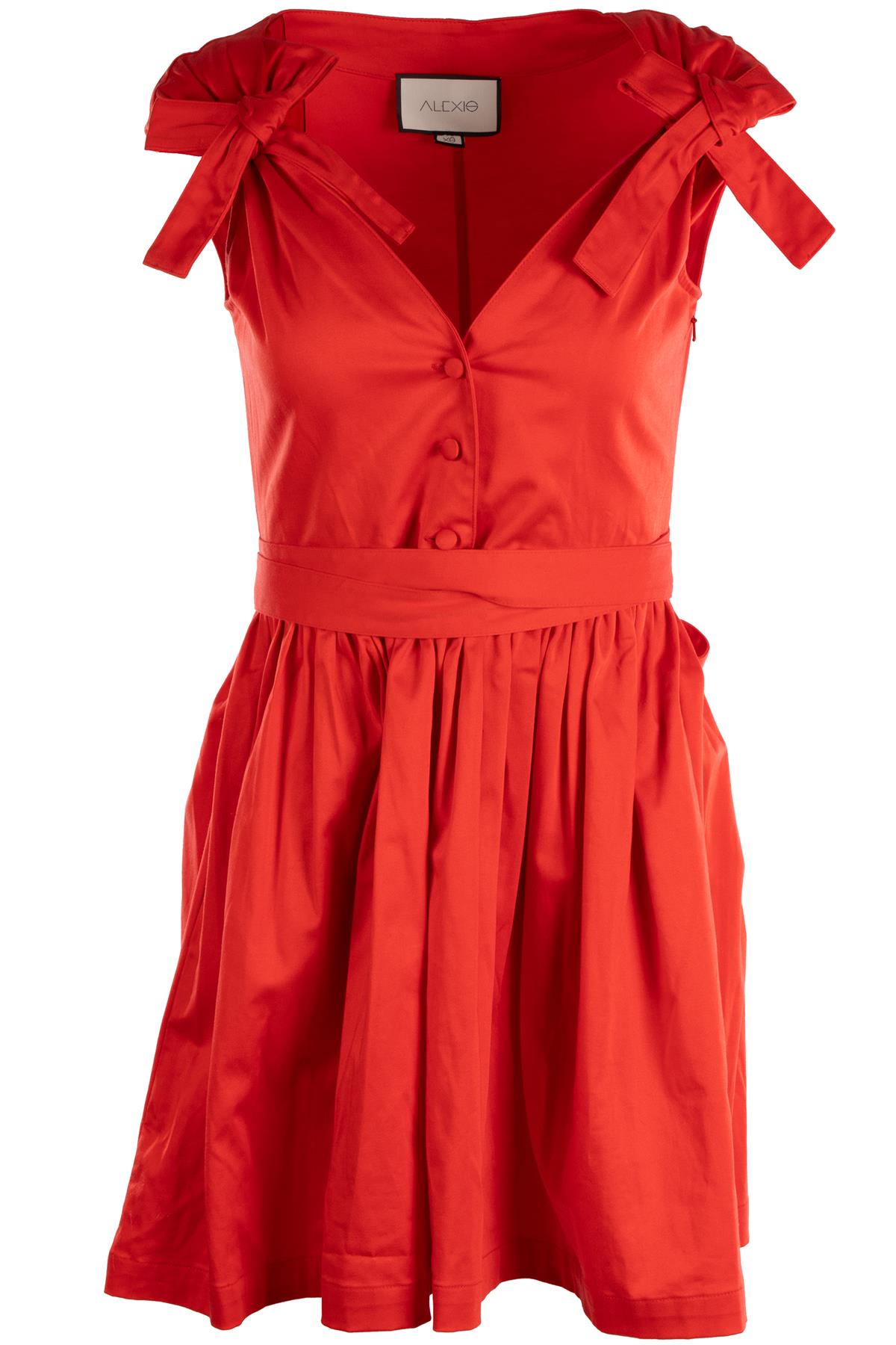 ALEXIS RED COTTON MINI DRESS XSMALL