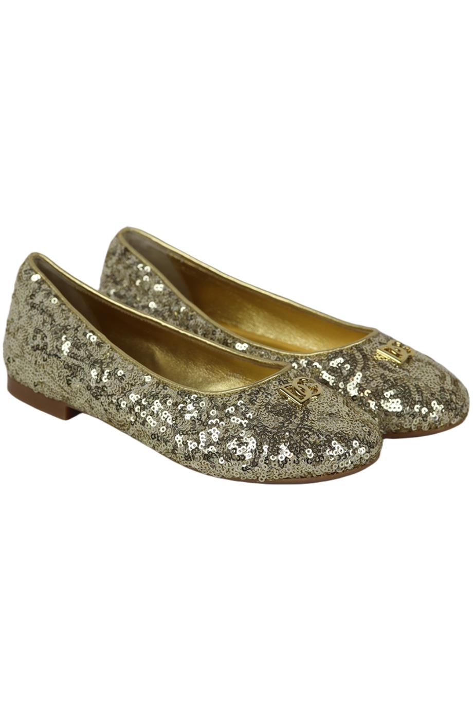 DOLCE AND GABBANA KIDS GIRLS SEQUIN SHOES EU 34 UK 2