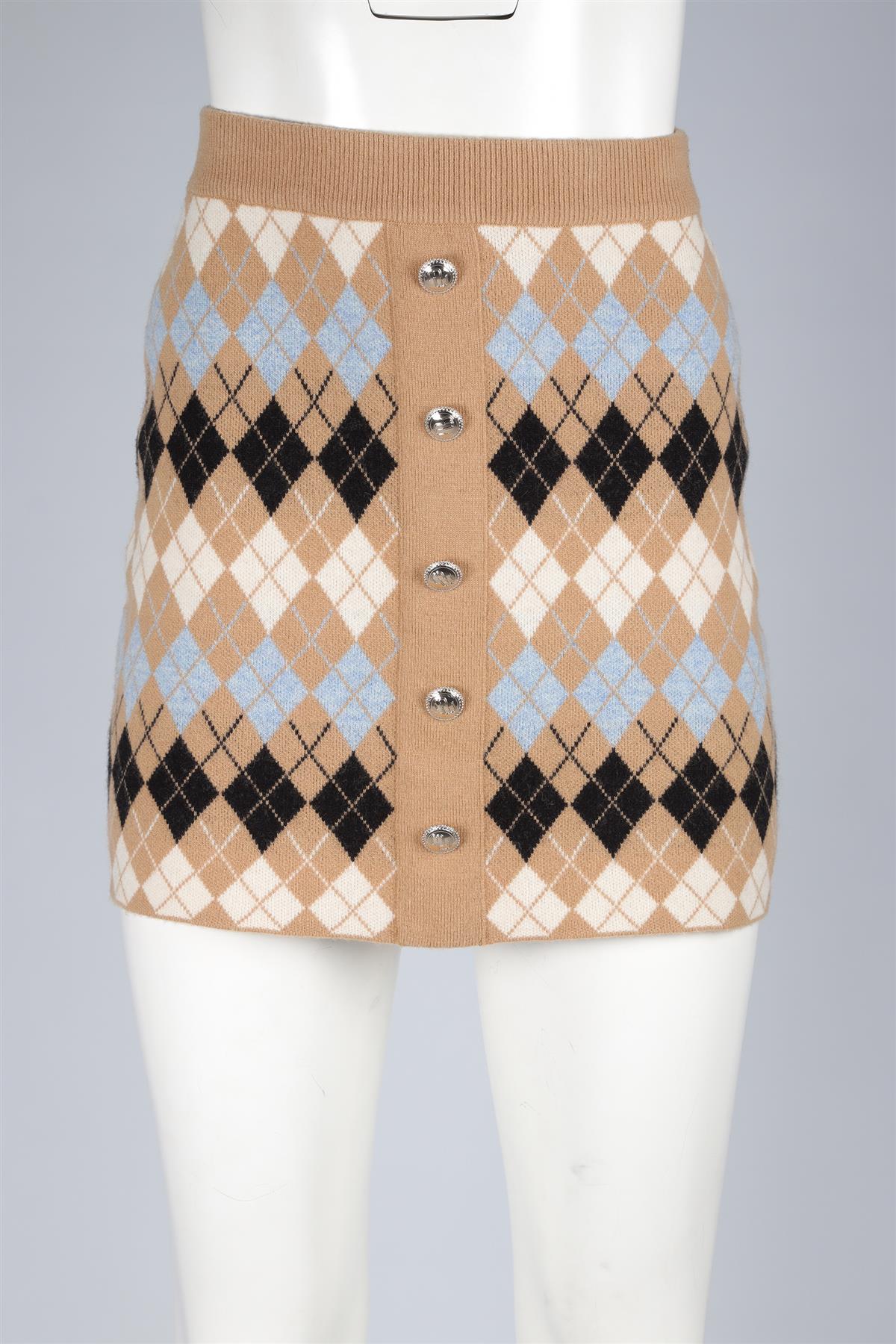 MAJE BIEGE WOOL MINI SKIRT FR 34 UK 6