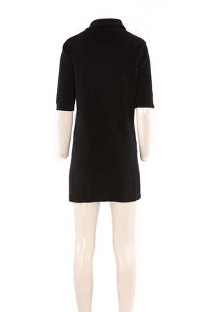 CHANEL BLACK 2023 COTTON MINI DRESS FR 36 UK 8