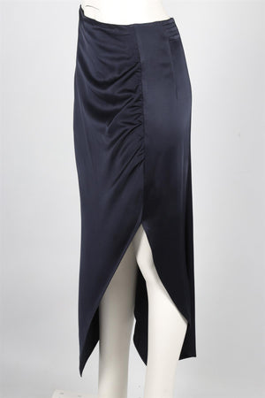 PETER PILOTTO NAVY SATIN MAXI SKIRT UK 8