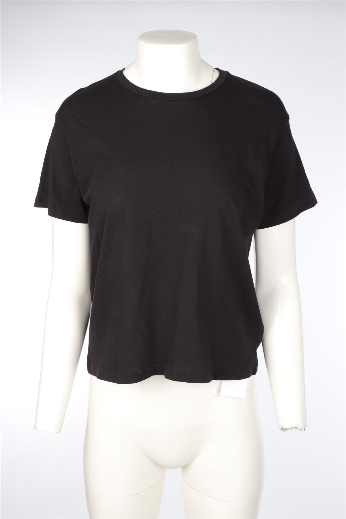 ELYSE WALKER BLACK COTTON T-SHIRT SMALL