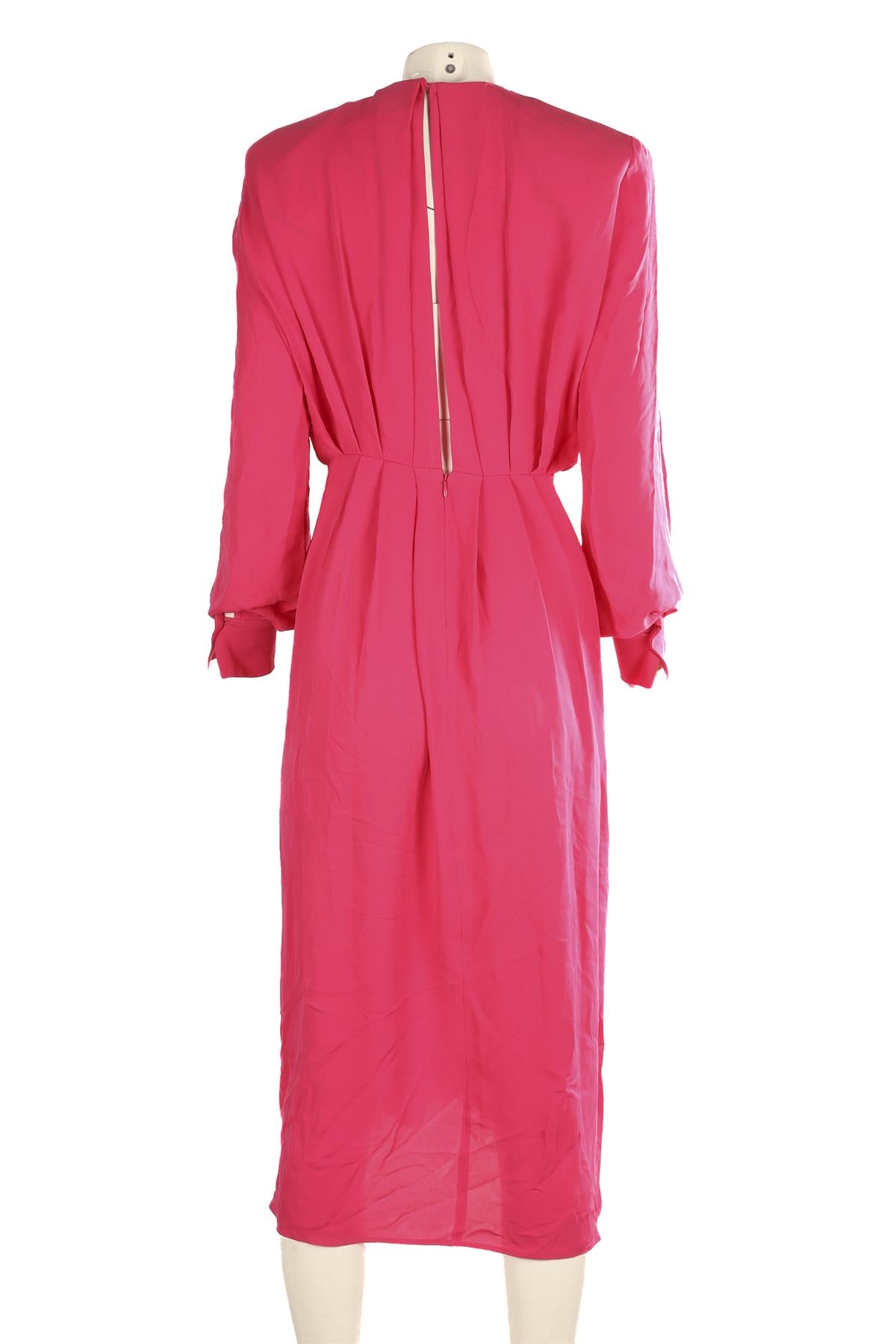 MAGDA BUTRYM PINK SILK MAXI DRESS FR 36 UK 8
