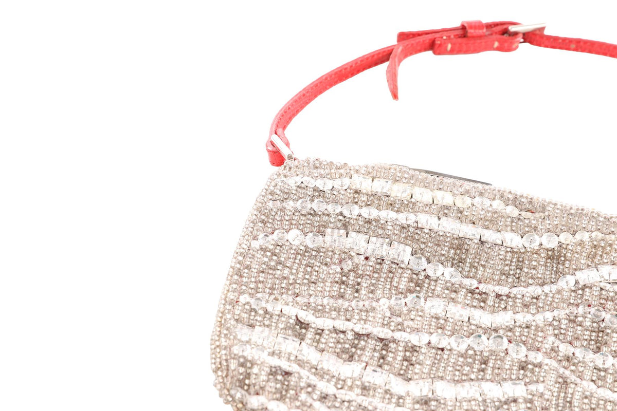 VALENTINO GARAVANI SILVER VINTAGE SEQUIN SHOULDER BAG