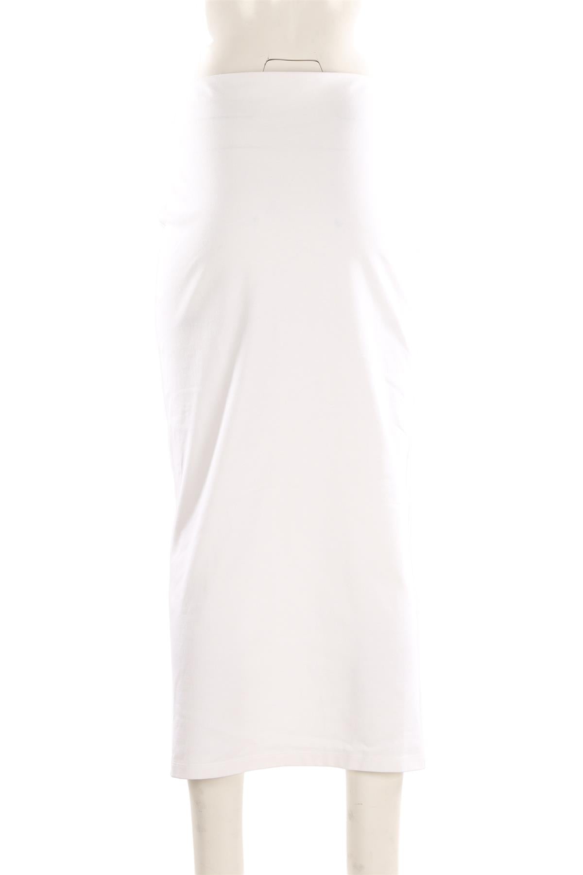 PRADA WHITE COTTON MIDI SKIRT IT 42 UK 10